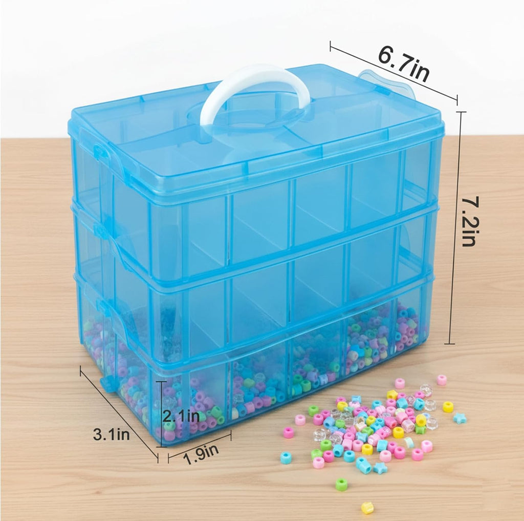 Guyuyii 3-Layer Stackable Craft Storage Box - 30 Adjustable