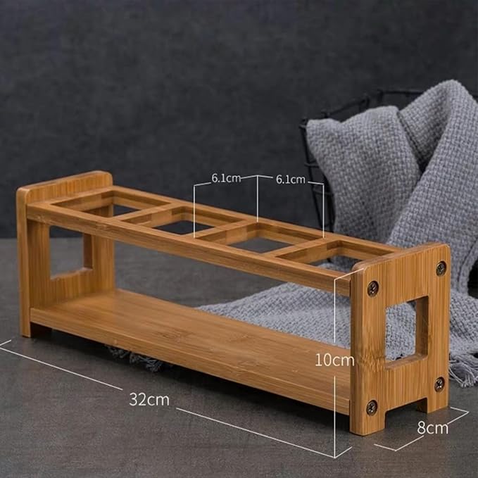 4 Holes Oil Bottle Rack, Wood Multifunctional Storage Rack, Anti Slip Seasoning - Image 7