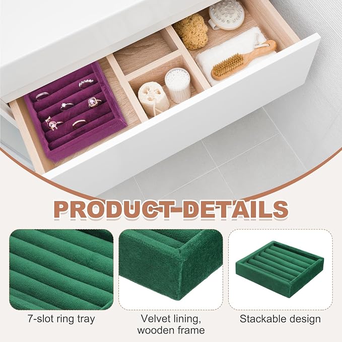 uxcell Stackable Jewelry Storage Tray, Jewelry Tray Drawer Organizer, Small - Image 3