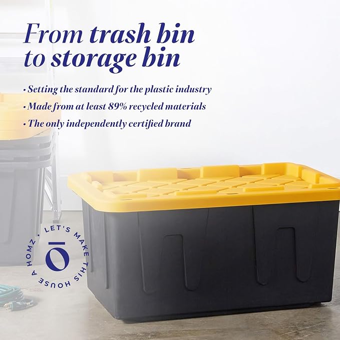 HOMZ 6-Pack Durabilt Tote, Heavy Duty Plastic Storage Bins - Image 7