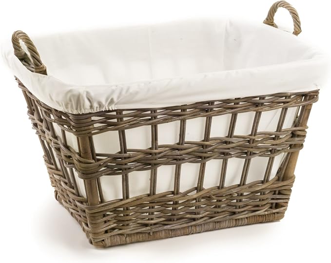The Basket Lady Kubu Wicker French Laundry Basket, 23 in L x 18.5 in W x 18.5 by TheBasketLady