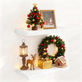 White Floating Shelves for Wall, 16 Inch Wall-Mounted Bathroom Shelves Set of 2 by FunMemories