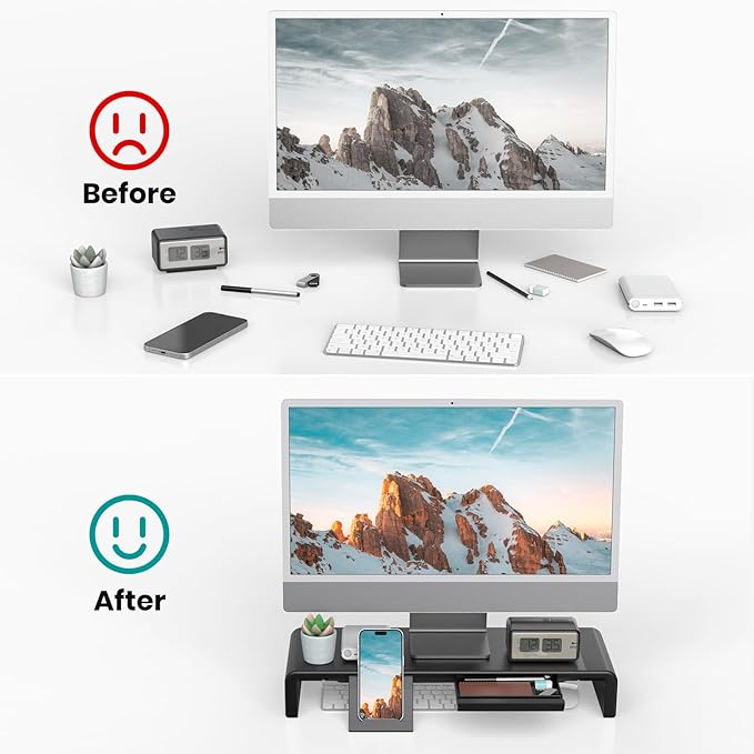 Monitor Stand Riser, Klearlook Foldable Computer Monitor Riser, Height - Image 4