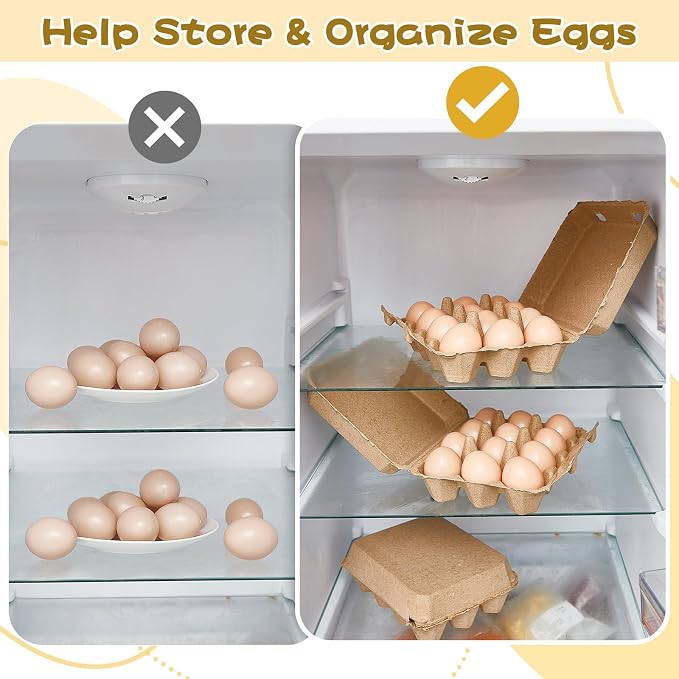 Rtteri 200 Pieces Paper Pulp Egg Cartons Bulk 3x4 Style Vintage Blank Egg - Image 6