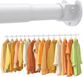 2 Pack Closet Rods for Hanging Clothes, 17-69 Inch No-Cut Stepless