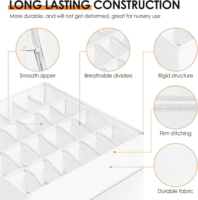 Criusia Drawer Organizer Clothes, 16 Pack Dresser Organizer Bins - Image 4
