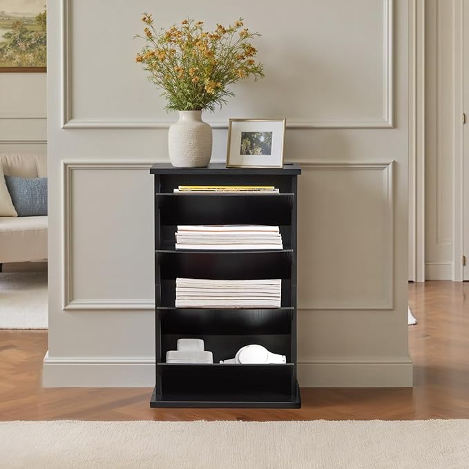 Narrow Side Table with Charging Station Slim End Table with Magazine Book - Image 7