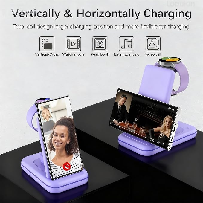 Wireless Charging Station for Samsung/Android, Fast Wireless Watch Charger - Image 5