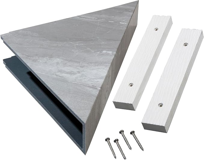 Palisade Vinyl Waterproof Corner Shower Shelf in Smoky Sky/Urban Slope by PalisadeWallTilesandPlanks