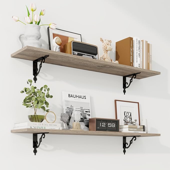 RICHFOCUS Floating Shelves for Wall Decor, 39.4W x 8D Shelves Set of 2 by Unknown