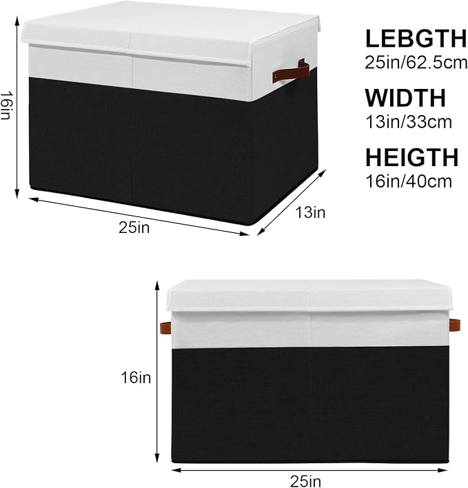Large Toy Storage Box with Lid, Sturdy Toys Storage Chest Bin Organizer Basket - Image 4