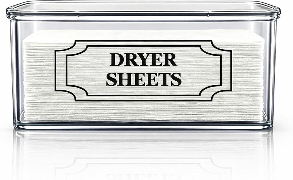 SSTATES Clear Acrylic Dryer Sheets Holder, Flip-top Laundry Pods