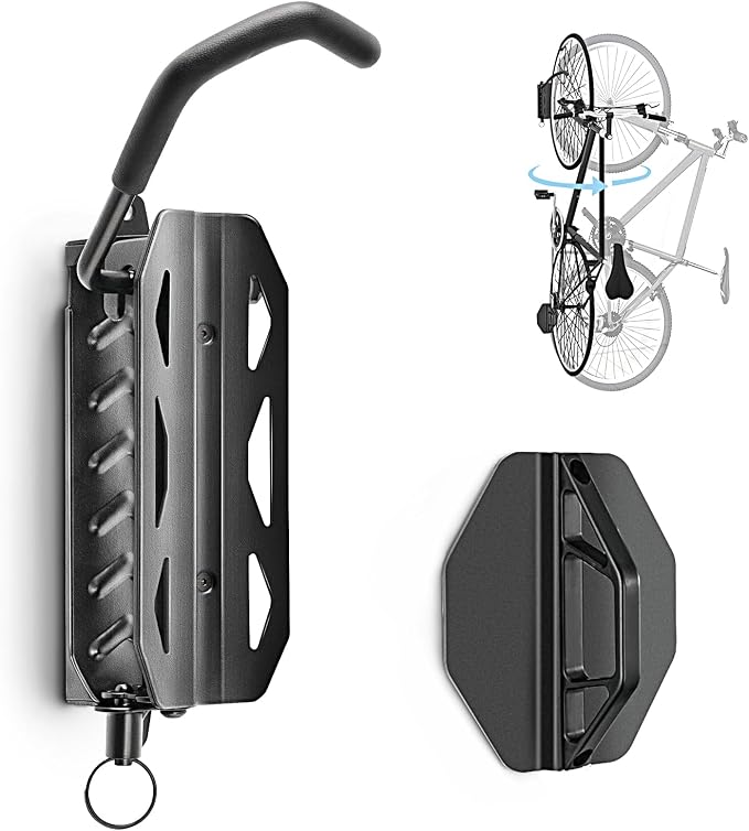 QAQ Swivel Bike Wall Mount, Vertical Bike Rack Garage Holds Up To 66lbs by LEDMask