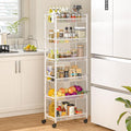6 Tier Slim Rolling Storage Cart, Narrow Mobile Shelving Unit Organizer Utility by ThreeHio