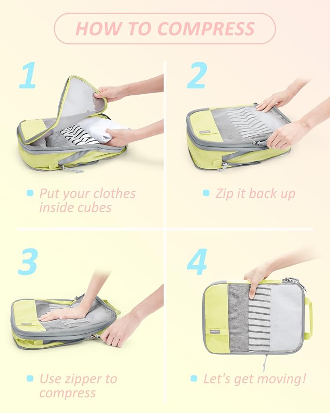 BAGSMART 6 Set /4 Set/2 Set Compression Packing Cubes - Image 6