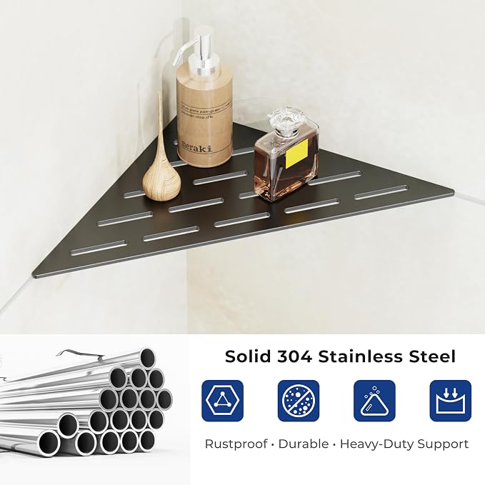 Corner Shower Caddy Shelf, Recessed Built-in Bathroom Storage - Image 5