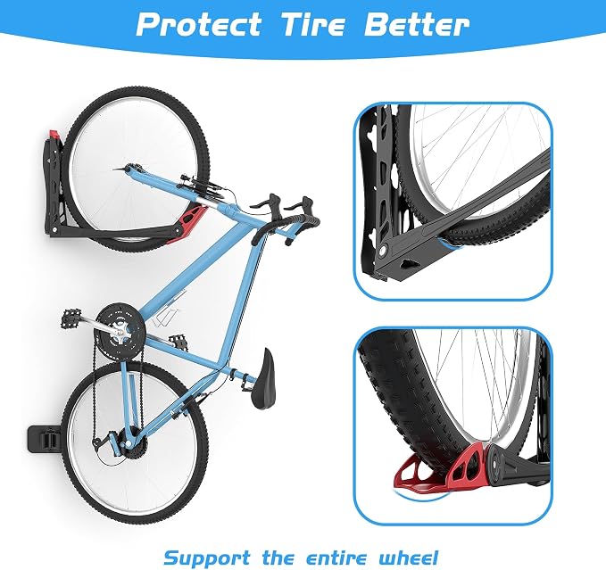 WALMANN BIKEPAL No Lifting Wall Mount Swivel Bike Rack, Wall Bike Hangers - Image 5