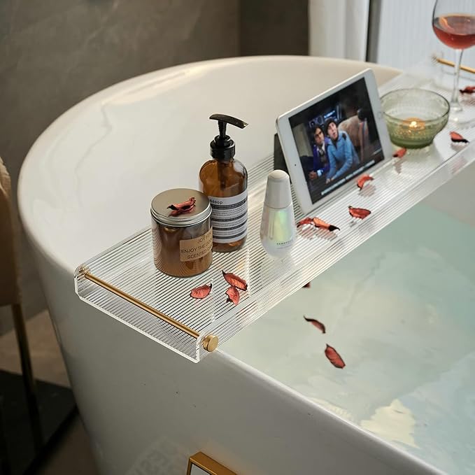 Bathtub Tray Acrylic Bath Tray Bathtub Caddy Non-Slip Bath Tub Tray Table - Image 2