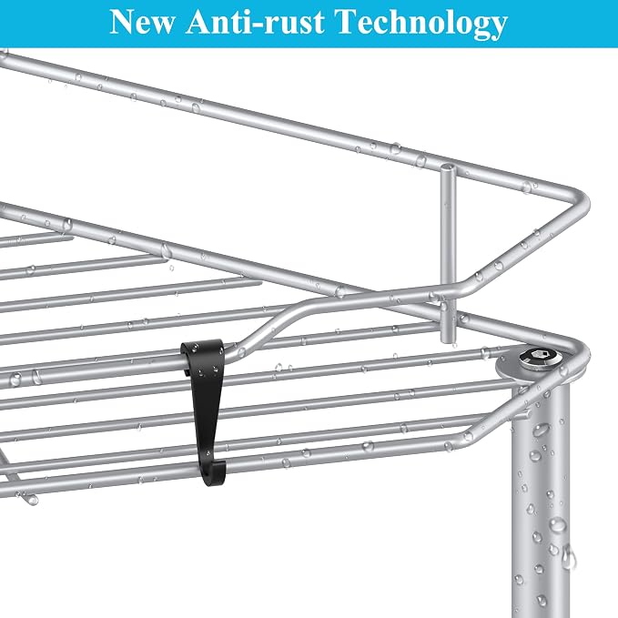 3 Tier Floor Standing Corner Shower Caddy Organizer Shelf - Image 3