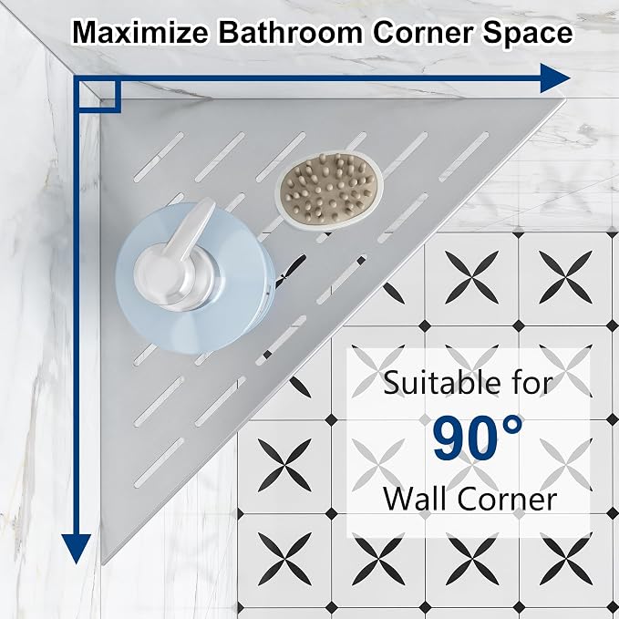 Corner Shower Shelves, 12” Recessed Tile Shower Shelf, 304 Stainless Steel - Image 2