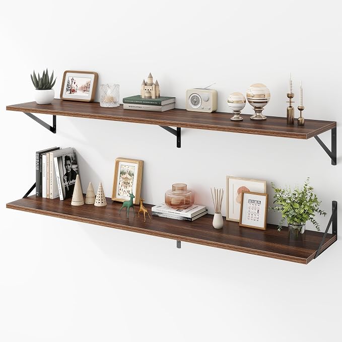 Deep Floating Shelves Wall Mounted, Living Room, Office by Acovy