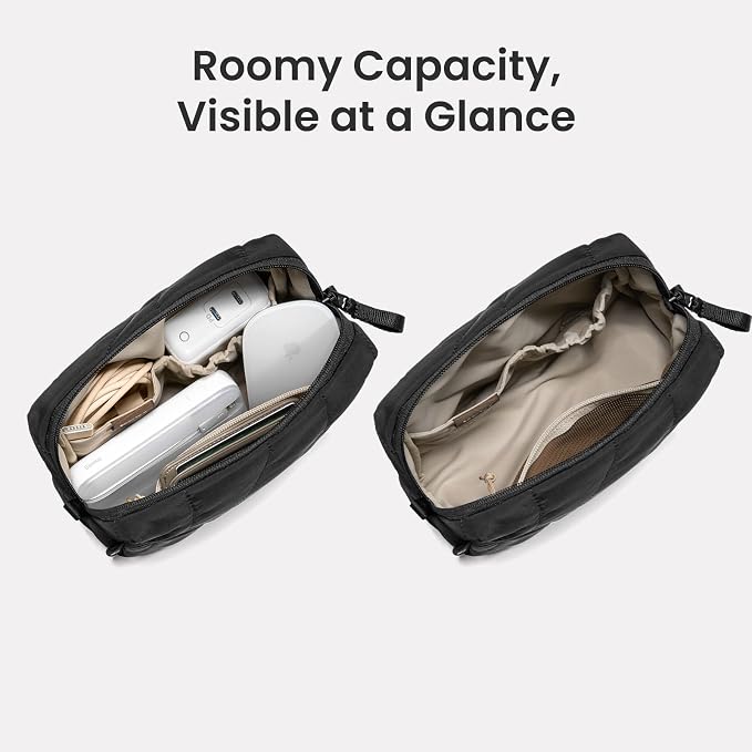 tomtoc Electronics Organizer Travel Case, Soft Puffy Organizer Bag Birthday - Image 3