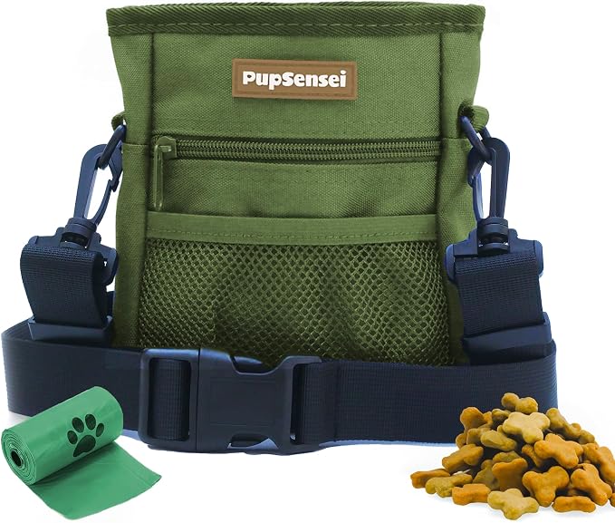 Dog Treat Pouch, Durable Oxford Polyester, No-Spill Magnetic Closure, Treat by PupSensei