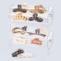 SNOWSTAR Acrylic Claw Clip Organizer Holder,360-Degree Rotating Claw