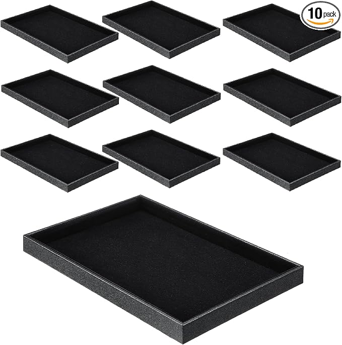 Quelay 10 Pcs Velvet Stackable Jewelry Tray Showcase Display, Jewelry Organizer by Unknown