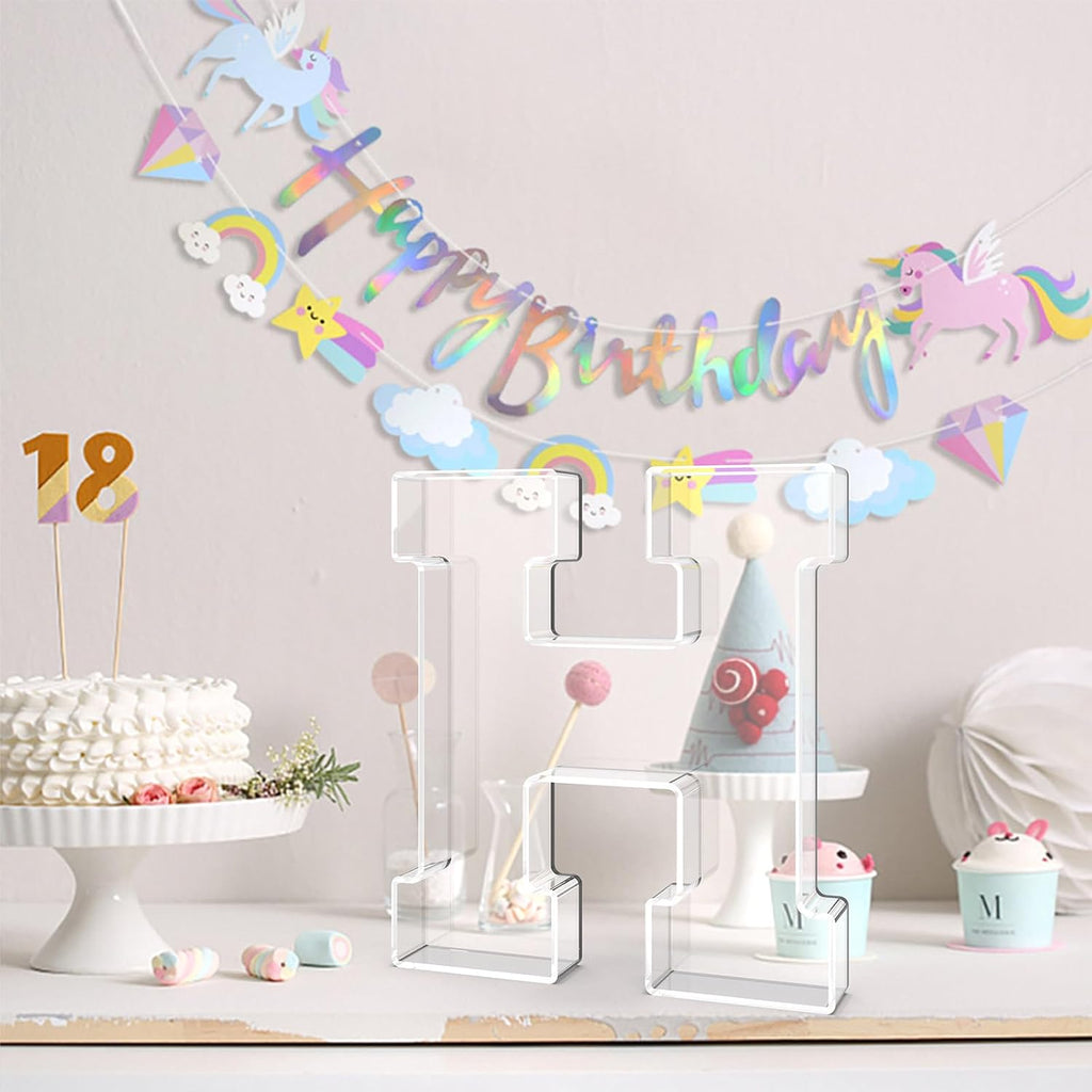 11" Acrylic Letter Charcuterie Tray,Fillable Alphabet & Number
