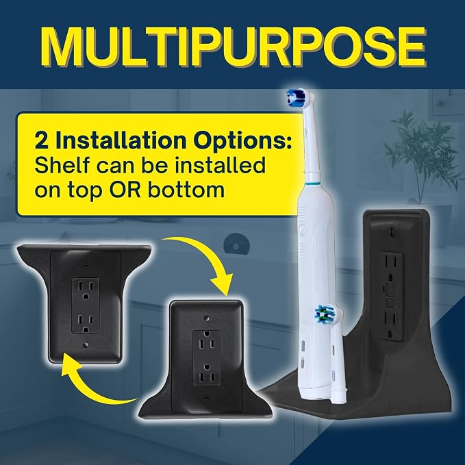 BeraTek Power Perch Wall Outlet Shelf | Declutter & Reclaim Counter Space | - Image 7