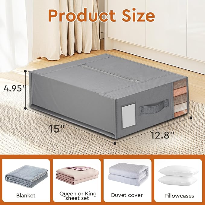 4 Pack Bed Sheet Closet Organizers and Storage, Sturdy Foldable Storage - Image 2