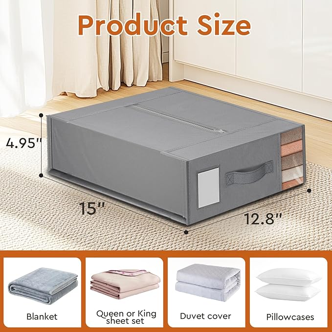 6 Pack Bed Sheet Closet Organizers and Storage, Sturdy Foldable Storage - Image 2