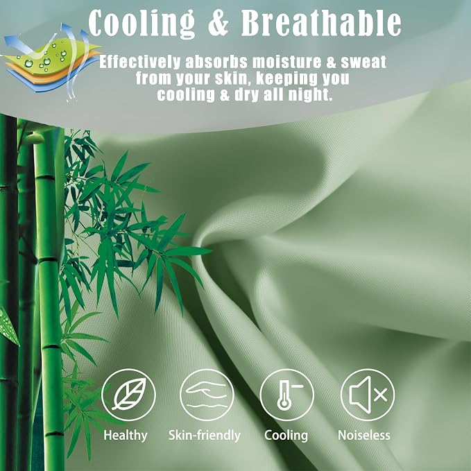 TELUS Body Cooling Pillow Case Cover, Bamboo Rayon & Lyocell Pillowcase - Image 3