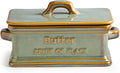 Butter Dish with Lid, Ceramic Butter Holder Container Large Butter Dish by LAUCHUH