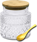 Viovian Vintage Glass Jar with Lid Spoon 38 OZ Round Thick Glass Storage Jars by Viovian