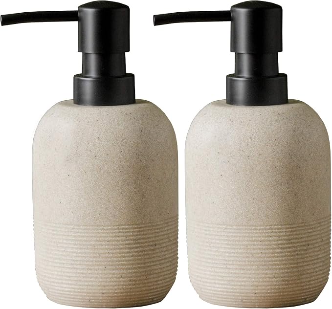 2pcs/Set Beige Hand Soap Dispenser Sets, Resin Liquid Soap Dispenser - Image 7