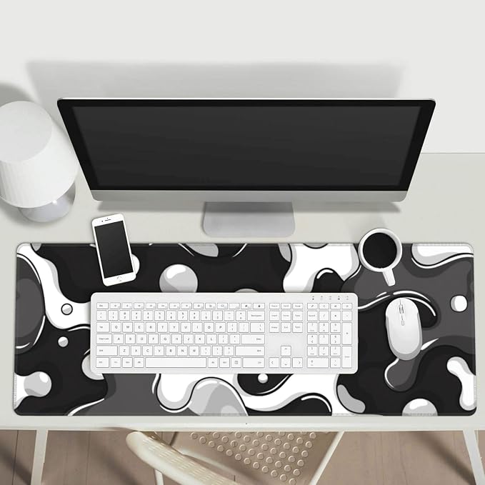 Black and White Gaming Mouse Pad, Large Mouse Pad - Image 6