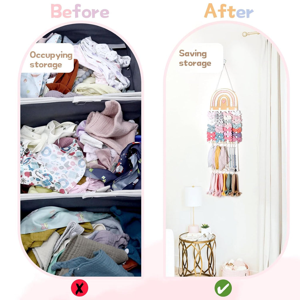 POVETIRE Headband Holder Bow Organizer for Girls Hair Bows