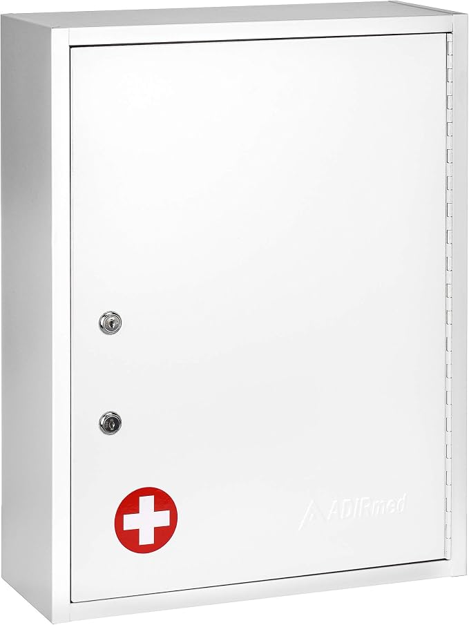 AdirMed Locking Medicine Cabinet Wall Mounted First Aid Cabinet by AdirMed