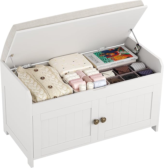 HOMEFORT 30" Shoe Bench with Lift Top Storage, Entryway Bench with Cushioned by HOMEFORT