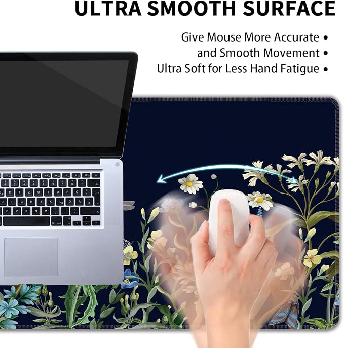Weeds Flowers Large Mouse Pad, Gaming Keyboard Desk Pad, Extended Mouse Mat - Image 5