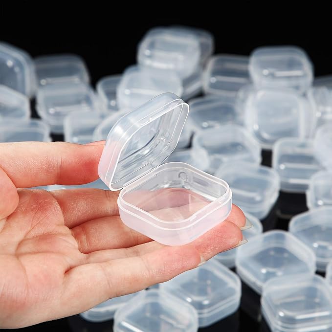 SATINIOR 48 Packs Clear Small Plastic Containers Transparent Storage Box - Image 4