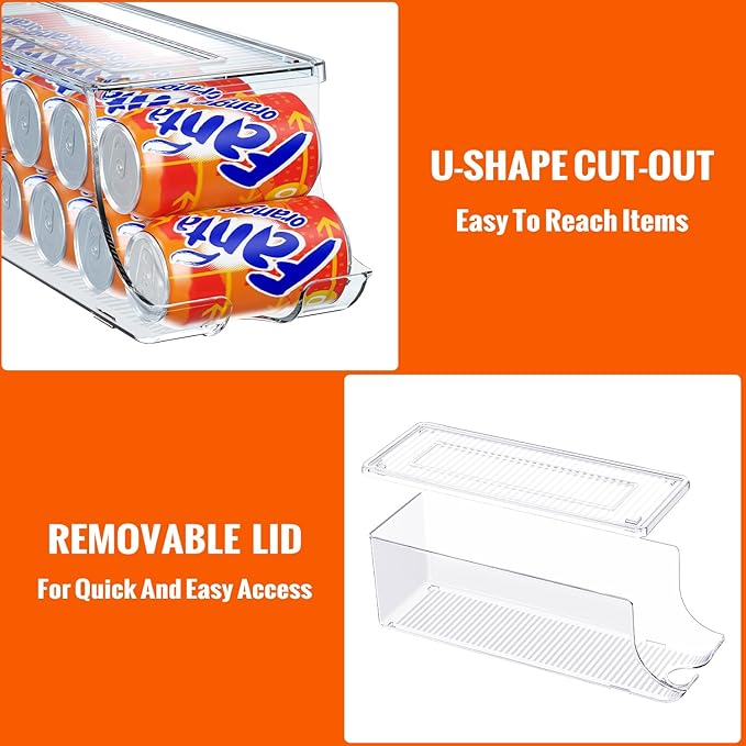 Soda Can Organizer for Refrigerator, Stackable Canned Food Pop Cans Container - Image 6
