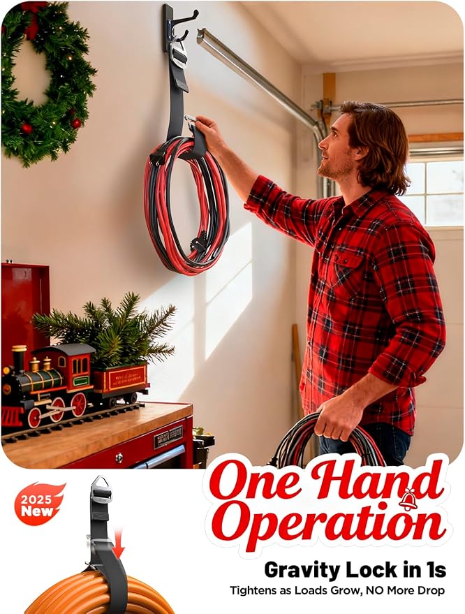 2025 Stocking Stuffers for Men, 8 Pack One Hand Operate Gravity Tighten - Image 3