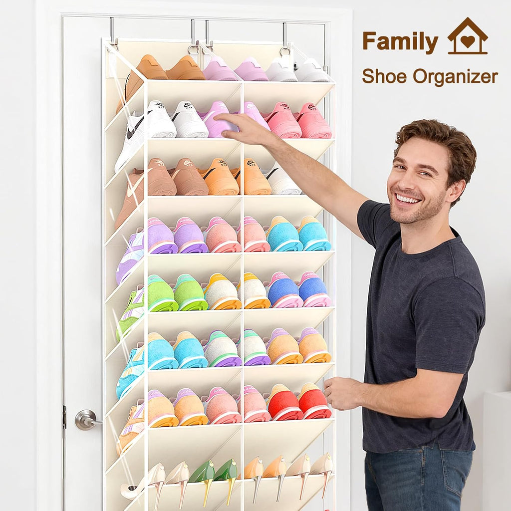 20-30 Pairs Over the Door Shoe Organizer, 10-Tier Door Shoes Rack