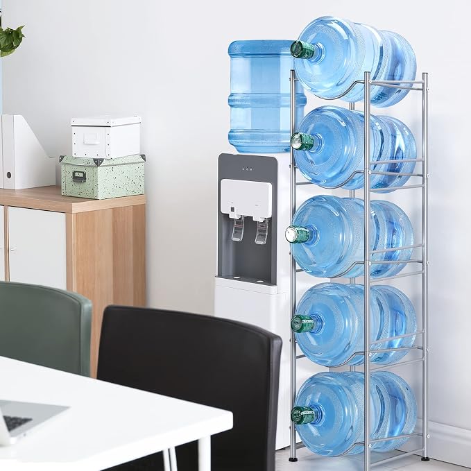 smusei 5 Gallon Water Bottle Holder 5 Tier Detachable Water Cooler Jug Holder - Image 6
