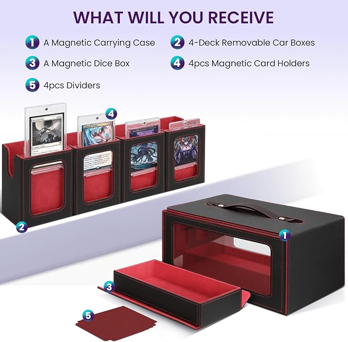 Card Storage Box for MTG with Commander Display for Trading Cards 400+ - Image 6