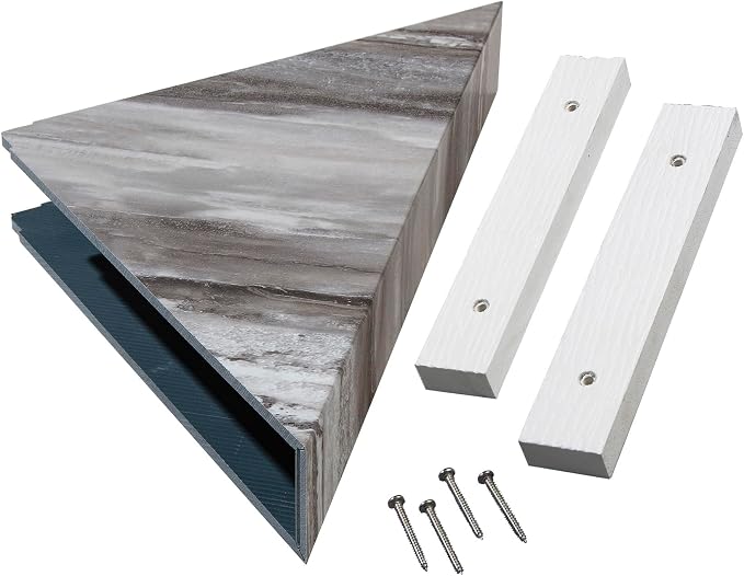 Palisade Vinyl Waterproof Corner Shower Shelf in Louvre Granite by PalisadeWallTilesandPlanks