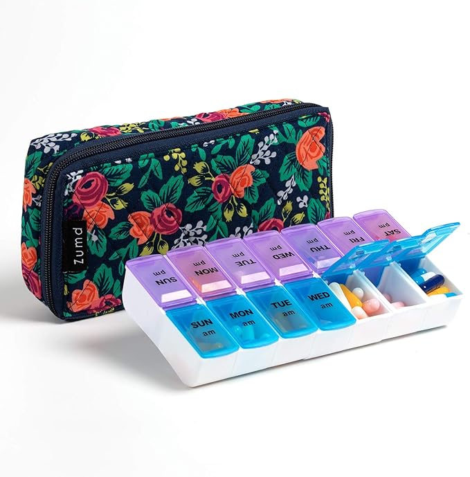 Weekly Pill Organizer 2 Times a Day, Zumd Pill Box 7 Day by zumd